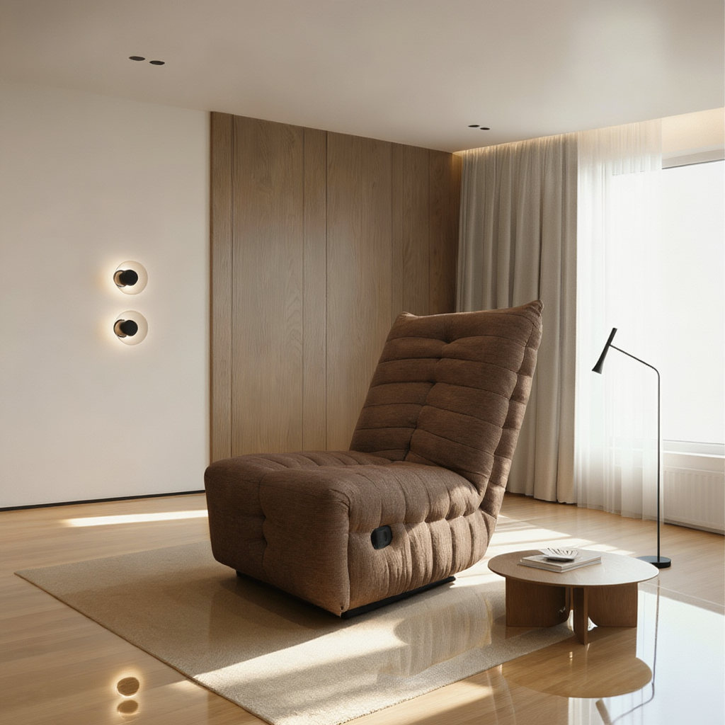 Modern Grey Fabric Lounge Chair