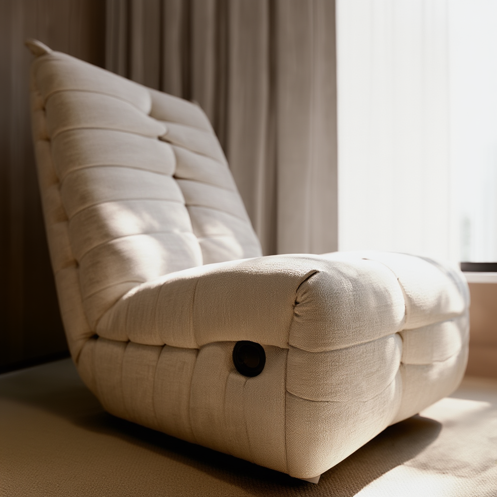 Modern Grey Fabric Lounge Chair