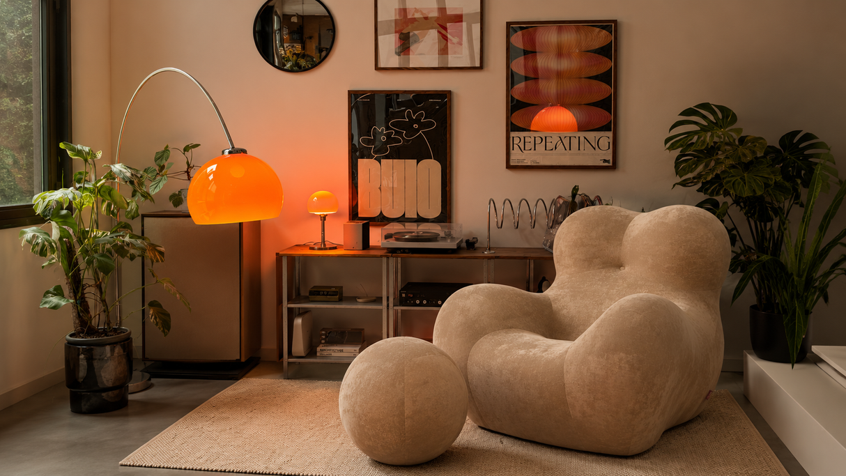 Foam Bubble Chair with Leg Rest