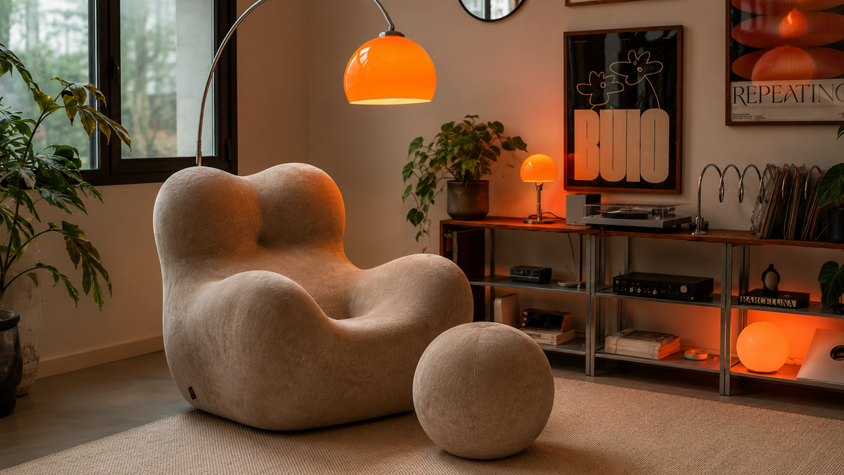 Foam Bubble Chair with Leg Rest