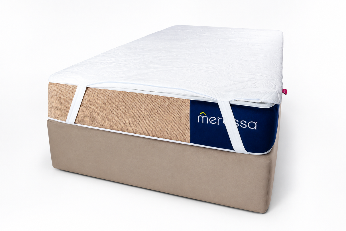 Merossa Memory Foam Mattress Topper, White, Quilted Cover, Premium Comfort with Body Support and Breathability (5 cm)