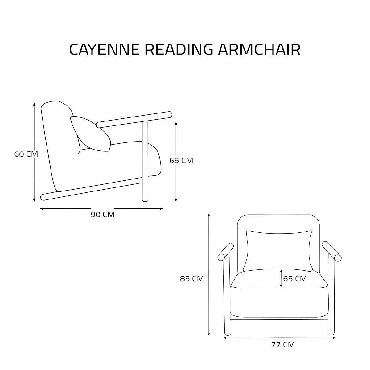 Merossa Cayenne Reading Armchair (Off White)