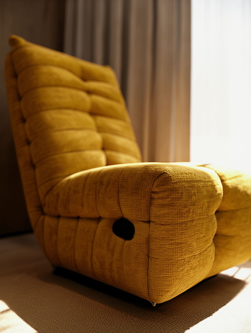 Modern Grey Fabric Lounge Chair