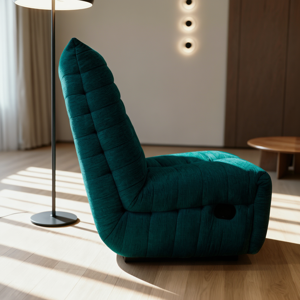 Modern Grey Fabric Lounge Chair