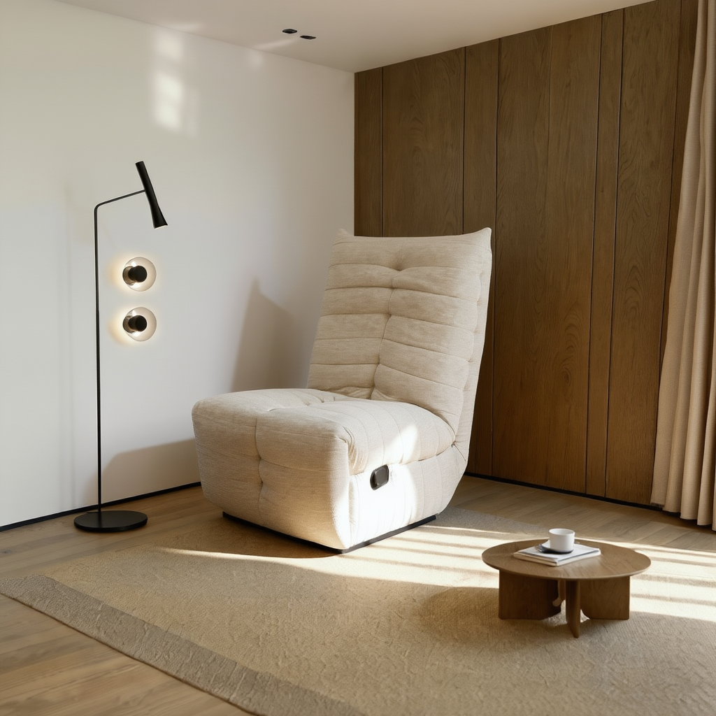 Modern Grey Fabric Lounge Chair