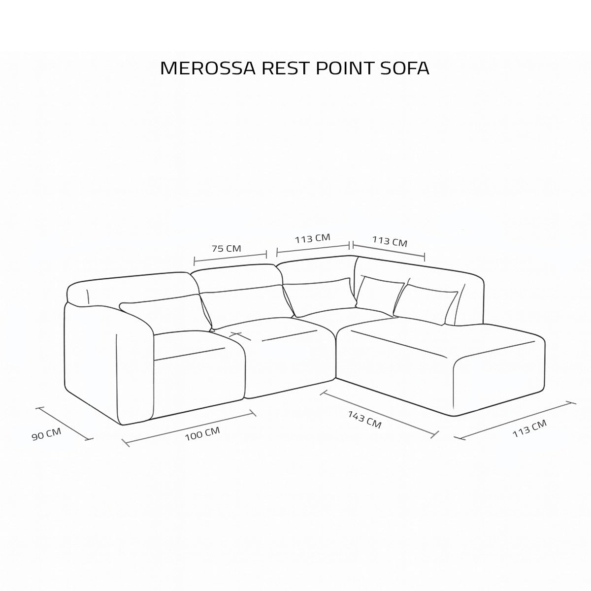 Merossa Rest Point Sofa - Merossa