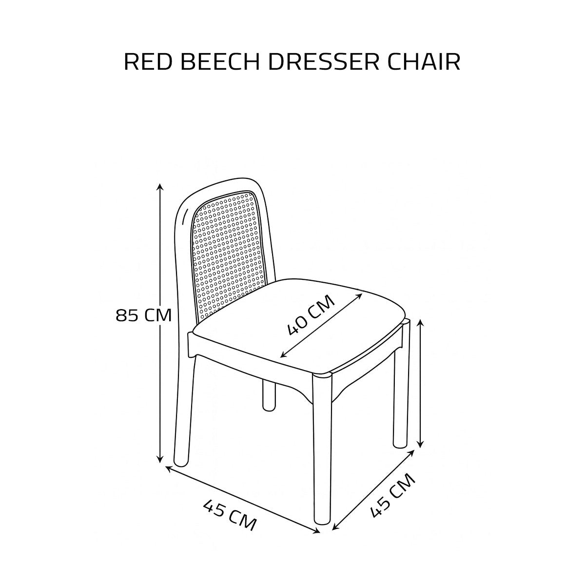Red Beech Dresser Chair (Off White) - Merossa
