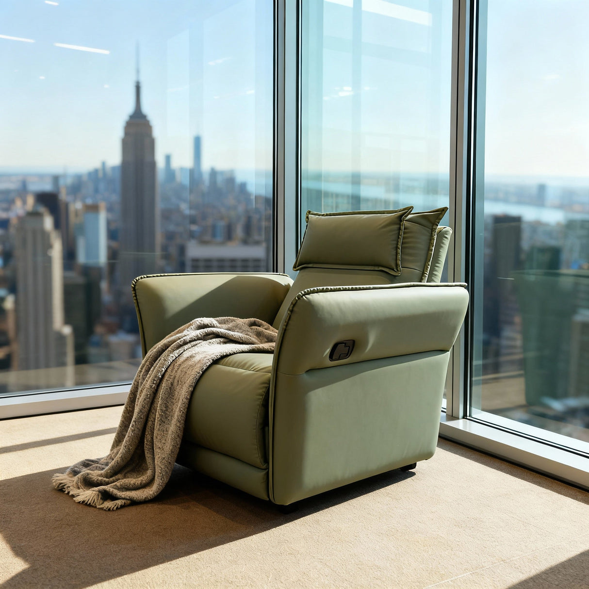 Slim Leather Recliner - Merossa