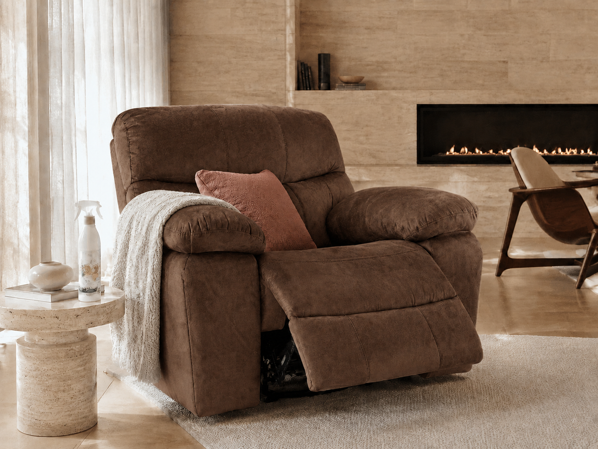 Roka Grand Recliner with premium velvet texture