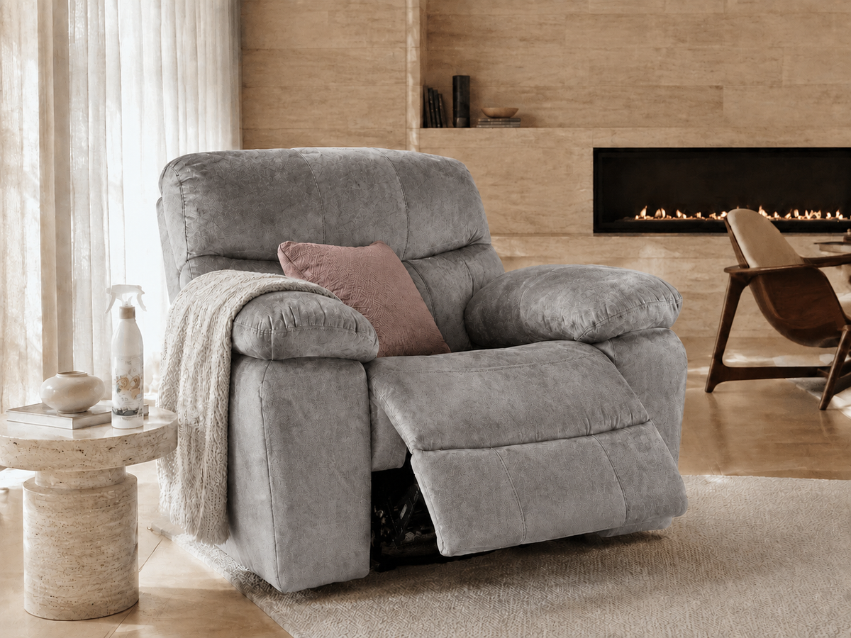 Roka Grand Recliner with premium velvet texture