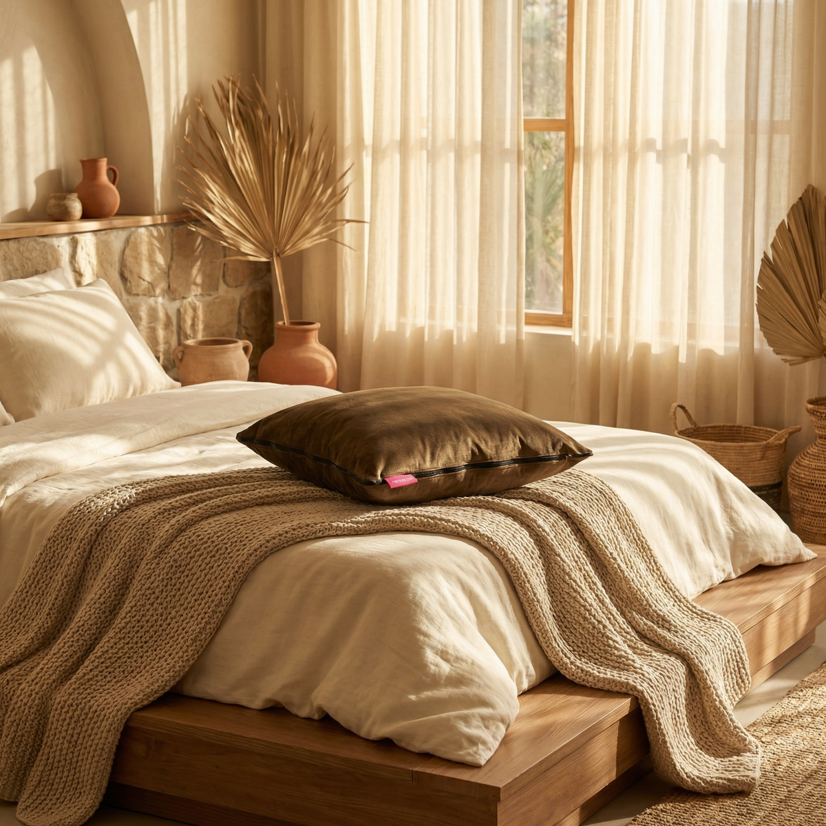 CozyFold Cushion & Blanket - Brown