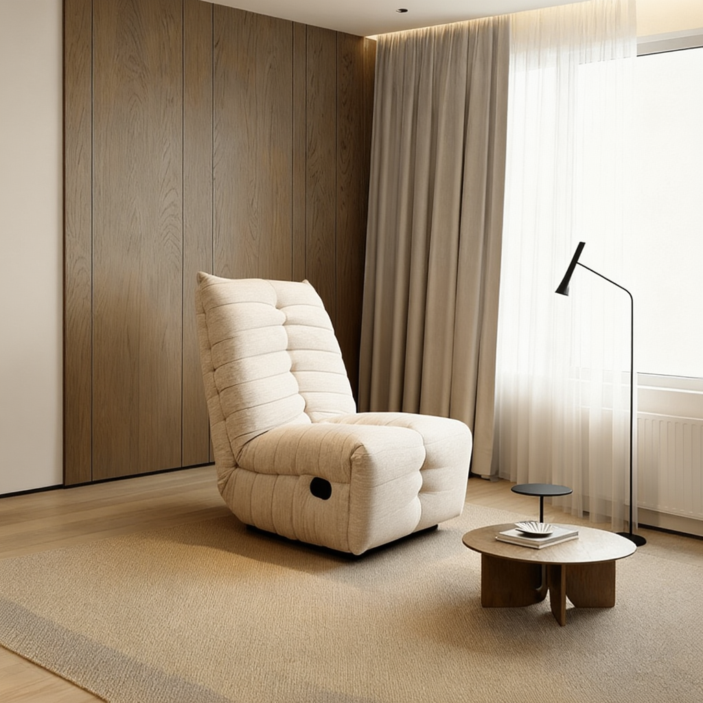 Modern Grey Fabric Lounge Chair