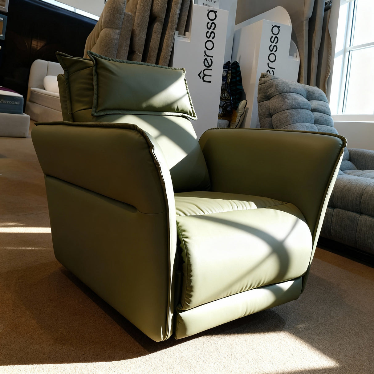 Slim Leather Recliner