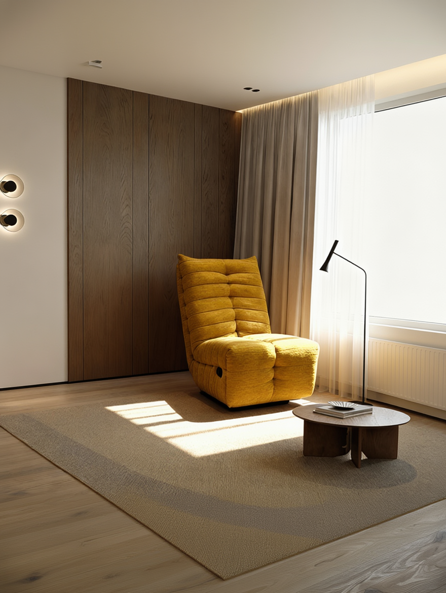 Modern Grey Fabric Lounge Chair