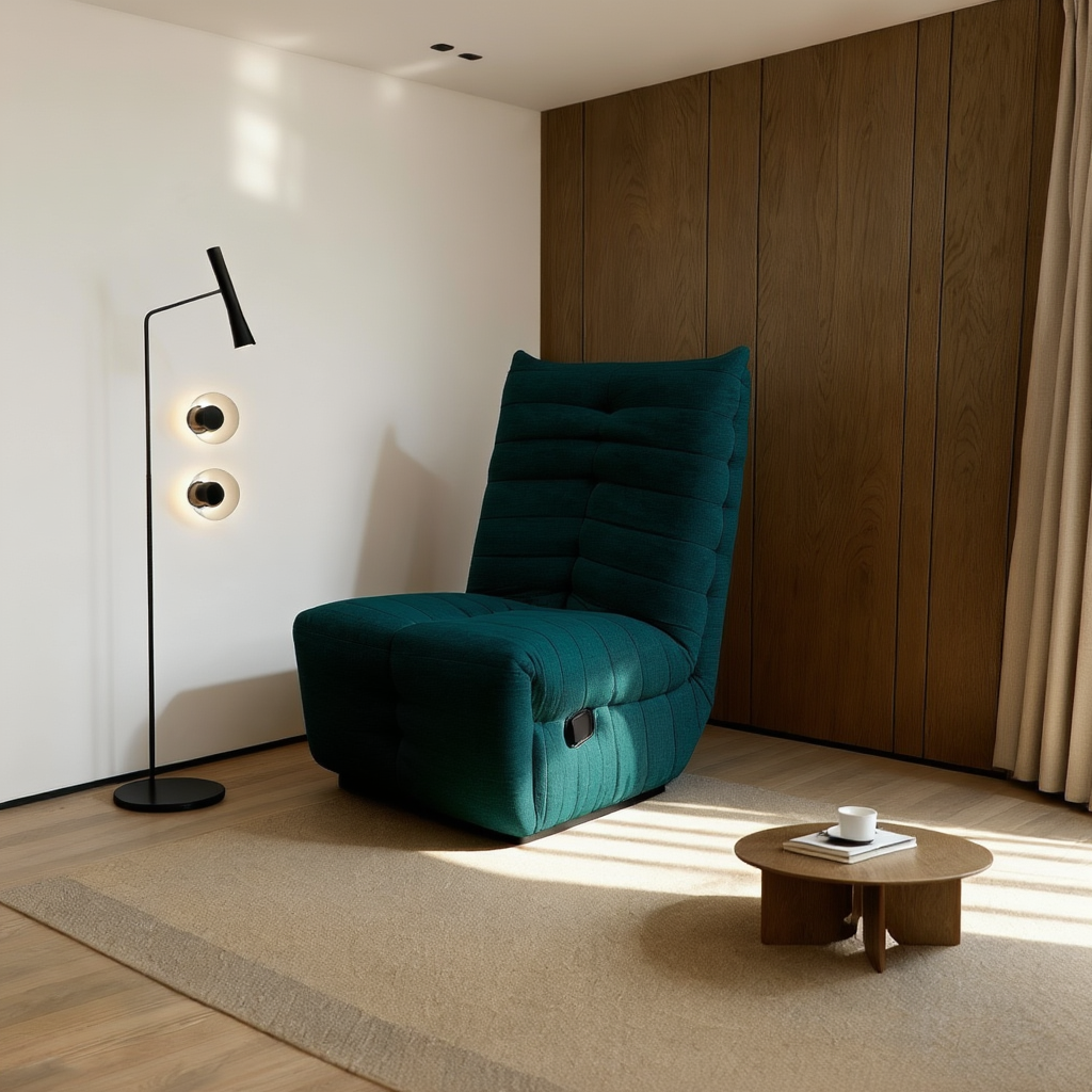 Modern Grey Fabric Lounge Chair