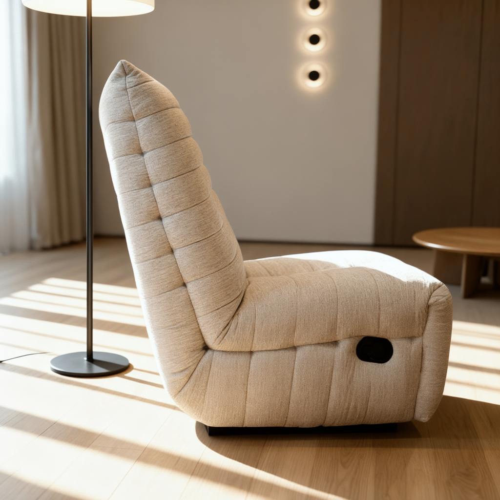 Modern Grey Fabric Lounge Chair