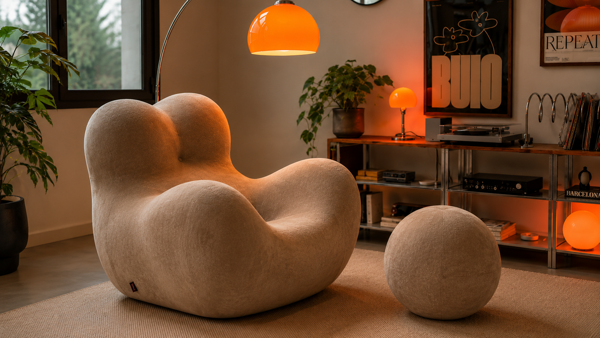 Foam Bubble Chair with Leg Rest