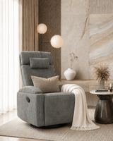 Nook Slim Recliner with premium velvet texture