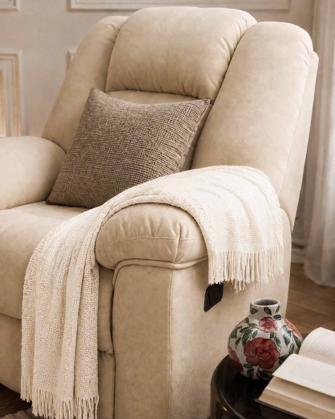 Co-Sleep Recliner with premium velvet texture