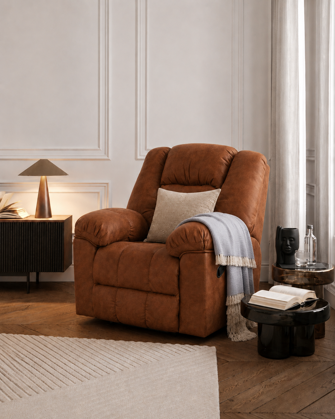 Co-Sleep Recliner with premium velvet texture