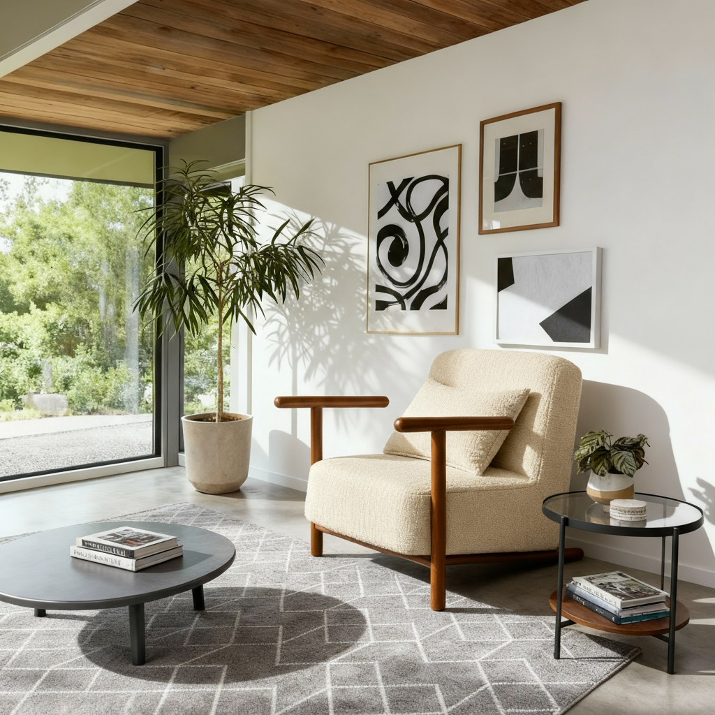 Merossa Cayenne Reading Armchair (Off White)