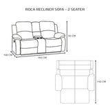 Roca Recliner Sofa – 2 Seater - Merossa