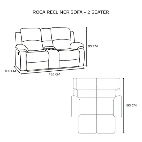 Roca Recliner Sofa – 2 Seater - Merossa
